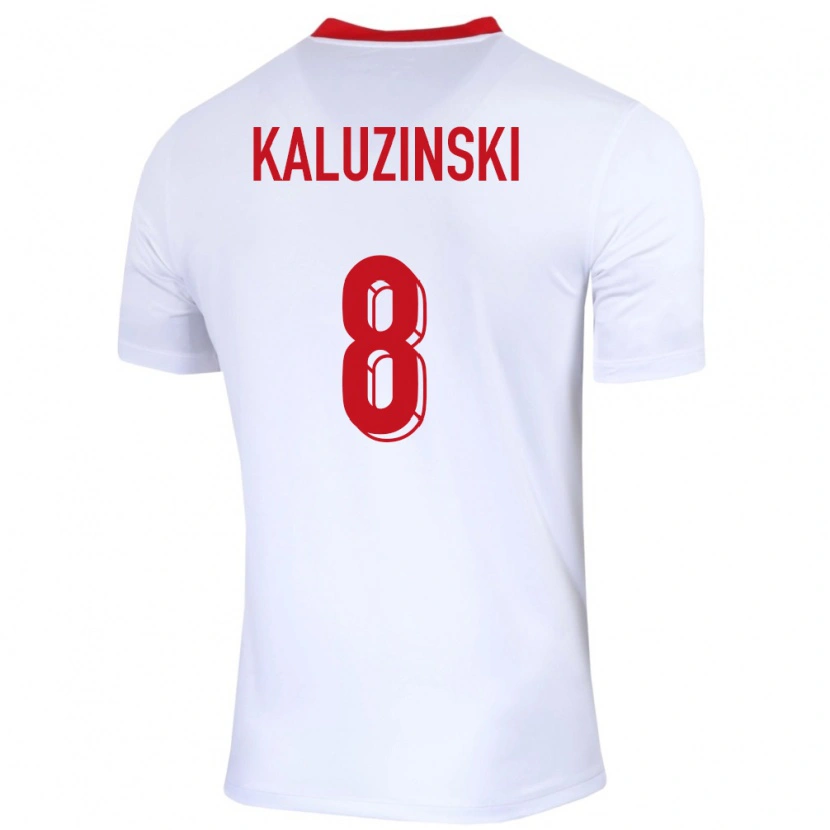 Danxen Dzieci Polska Jakub Kaluzinski #8 Biały Domowa Koszulka 24-26 Koszulki Klubowe