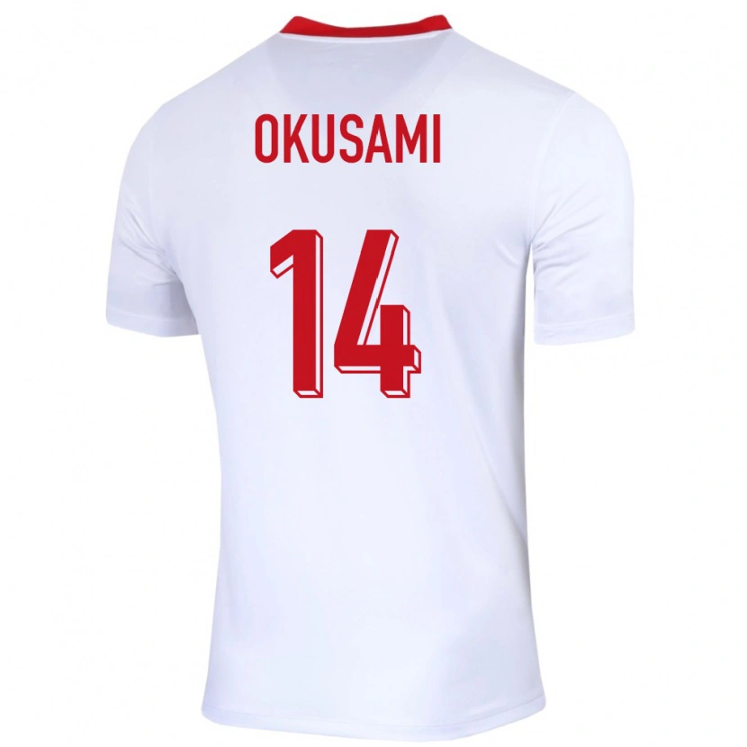 Danxen Dzieci Polska Jakub Okusami #14 Biały Domowa Koszulka 24-26 Koszulki Klubowe
