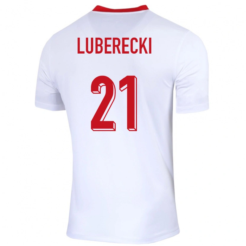 Danxen Dzieci Polska Filip Luberecki #21 Biały Domowa Koszulka 24-26 Koszulki Klubowe