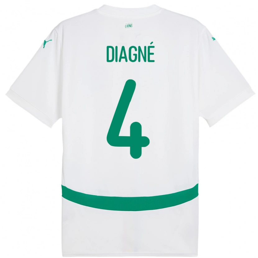 Danxen Dzieci Senegal Cavin Diagne #4 Biały Domowa Koszulka 24-26 Koszulki Klubowe
