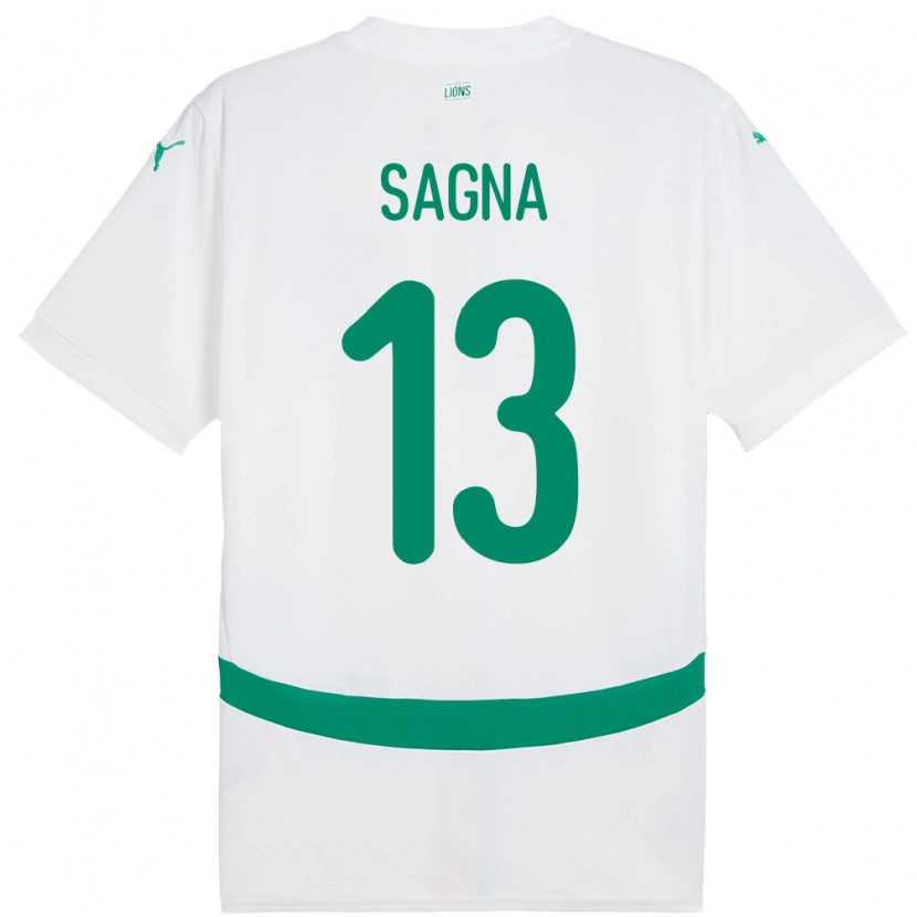 Danxen Dzieci Senegal Jeannette Sagna #13 Biały Domowa Koszulka 24-26 Koszulki Klubowe