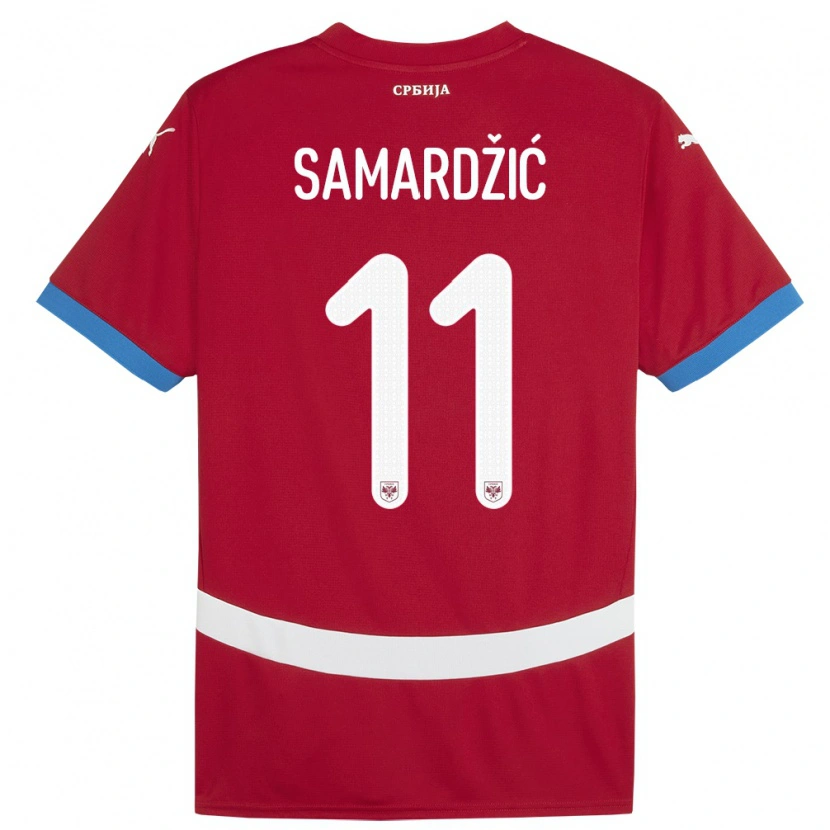 Danxen Dzieci Serbia Lazar Samardžić #11 Czerwony Domowa Koszulka 24-26 Koszulki Klubowe