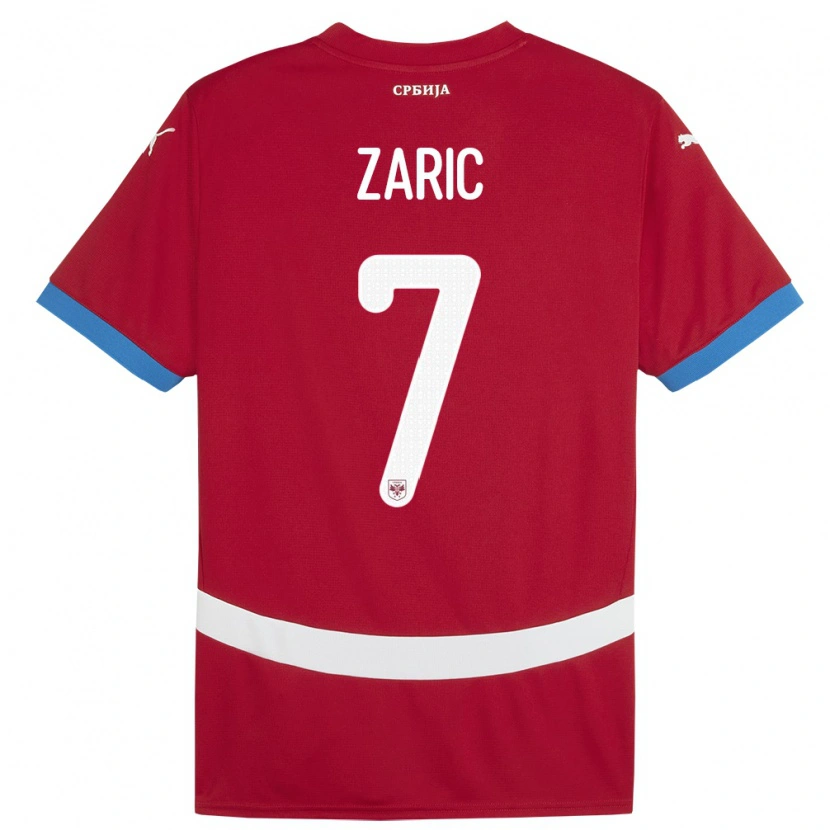 Danxen Dzieci Serbia Luka Zaric #7 Czerwony Domowa Koszulka 24-26 Koszulki Klubowe