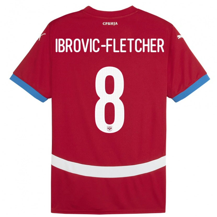 Danxen Dzieci Serbia Edward Ibrovic-Fletcher #8 Czerwony Domowa Koszulka 24-26 Koszulki Klubowe
