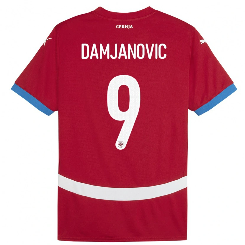 Danxen Dzieci Serbia Aleksa Damjanovic #9 Czerwony Domowa Koszulka 24-26 Koszulki Klubowe