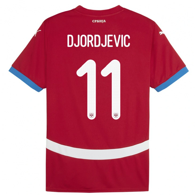 Danxen Dzieci Serbia Uros Djordjevic #11 Czerwony Domowa Koszulka 24-26 Koszulki Klubowe
