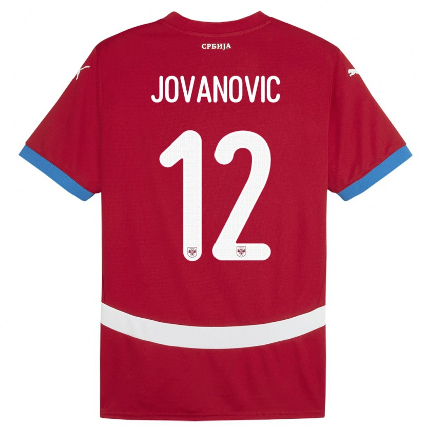 Danxen Dzieci Serbia Vukasin Jovanovic #12 Czerwony Domowa Koszulka 24-26 Koszulki Klubowe