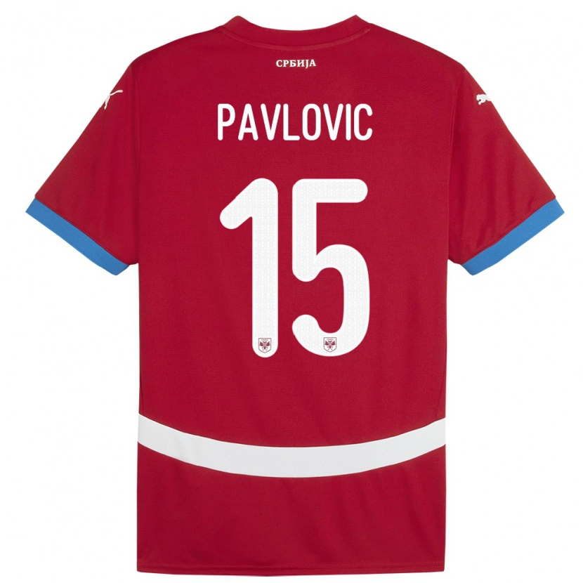 Danxen Dzieci Serbia Dusan Pavlovic #15 Czerwony Domowa Koszulka 24-26 Koszulki Klubowe