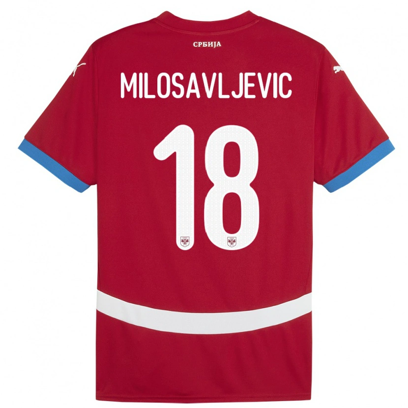 Danxen Dzieci Serbia Jovan Milosavljevic #18 Czerwony Domowa Koszulka 24-26 Koszulki Klubowe