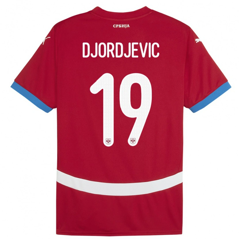 Danxen Dzieci Serbia Luka Djordjevic #19 Czerwony Domowa Koszulka 24-26 Koszulki Klubowe