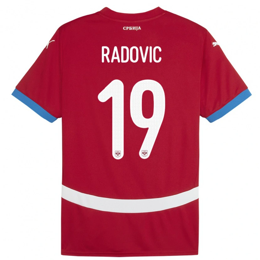 Danxen Dzieci Serbia Dusan Radovic #19 Czerwony Domowa Koszulka 24-26 Koszulki Klubowe