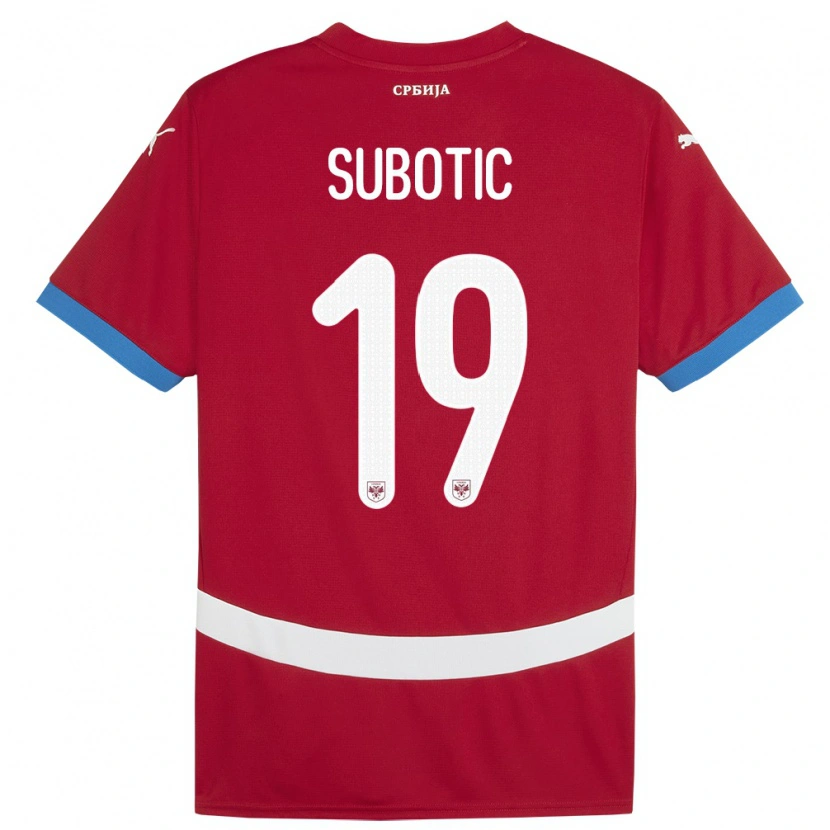 Danxen Dzieci Serbia Vasilije Subotic #19 Czerwony Domowa Koszulka 24-26 Koszulki Klubowe