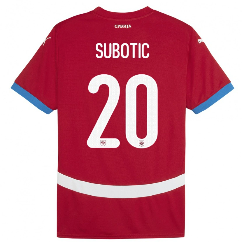Danxen Dzieci Serbia Andrej Subotic #20 Czerwony Domowa Koszulka 24-26 Koszulki Klubowe