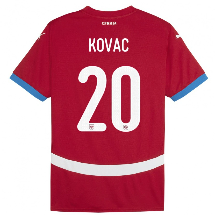 Danxen Dzieci Serbia Danilo Kovac #20 Czerwony Domowa Koszulka 24-26 Koszulki Klubowe