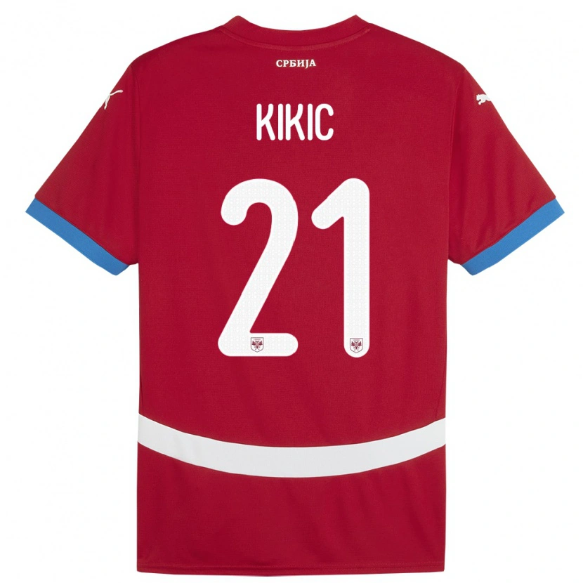 Danxen Dzieci Serbia Uros Kikic #21 Czerwony Domowa Koszulka 24-26 Koszulki Klubowe