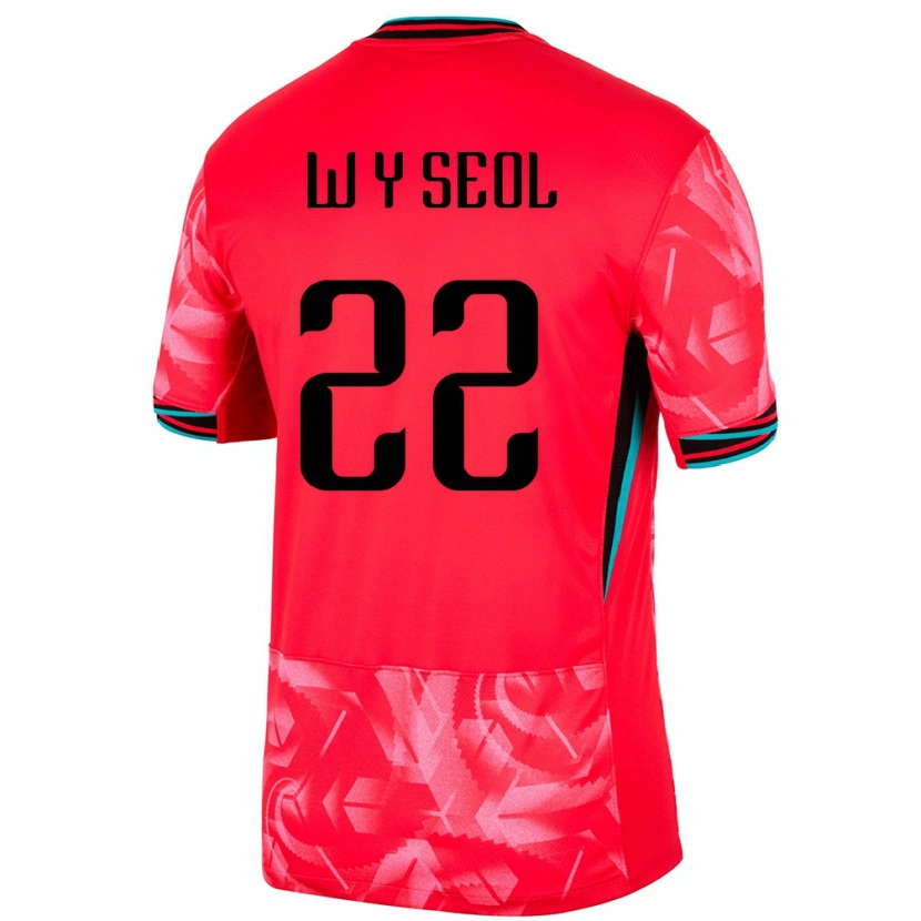 Danxen Dzieci Korea Południowa Young-Woo Seol #22 Czerwony Domowa Koszulka 24-26 Koszulki Klubowe