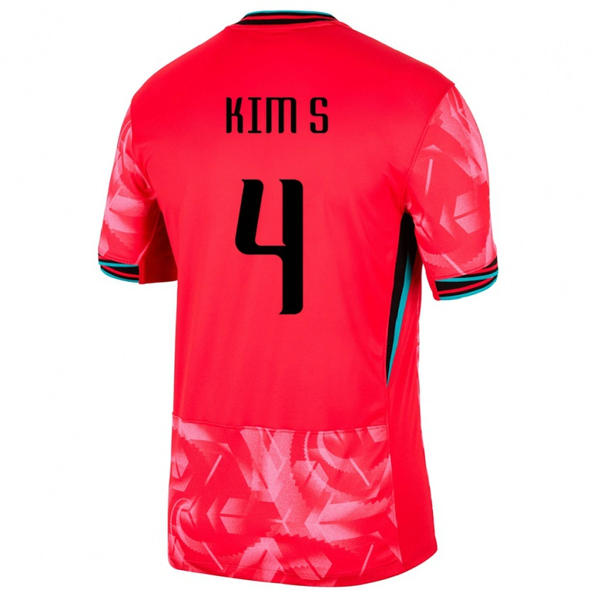 Danxen Dzieci Korea Południowa Sean Kim #4 Czerwony Domowa Koszulka 24-26 Koszulki Klubowe