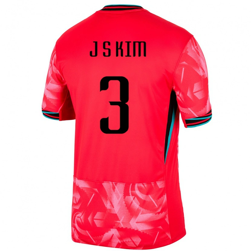 Danxen Dzieci Korea Południowa Jin-Su Kim #3 Czerwony Domowa Koszulka 24-26 Koszulki Klubowe