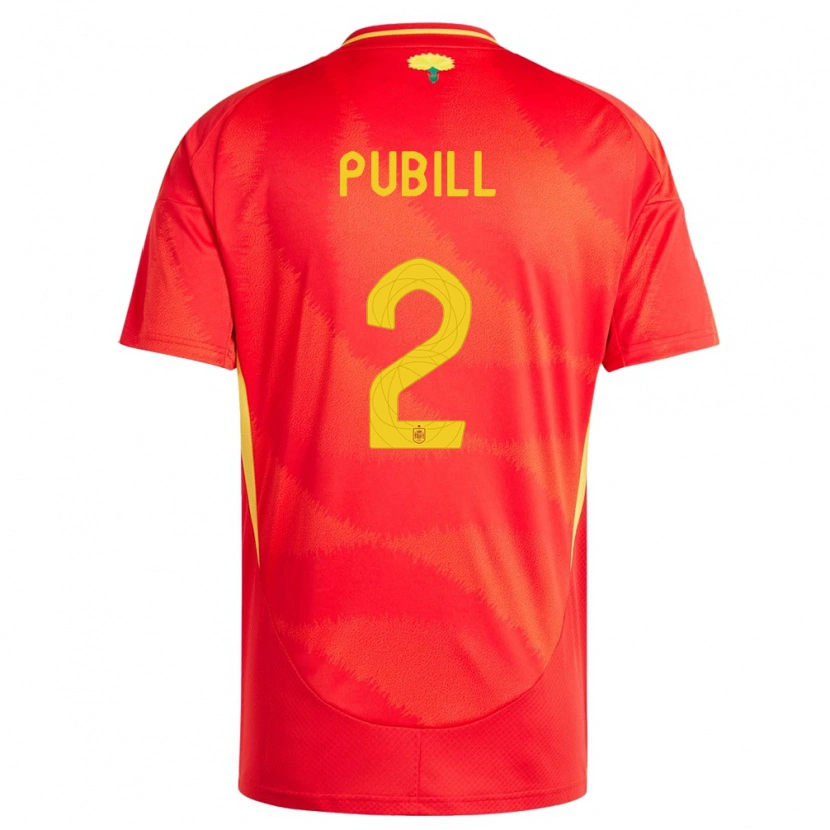 Danxen Dzieci Hiszpania Marc Pubill #2 Czerwony Domowa Koszulka 24-26 Koszulki Klubowe