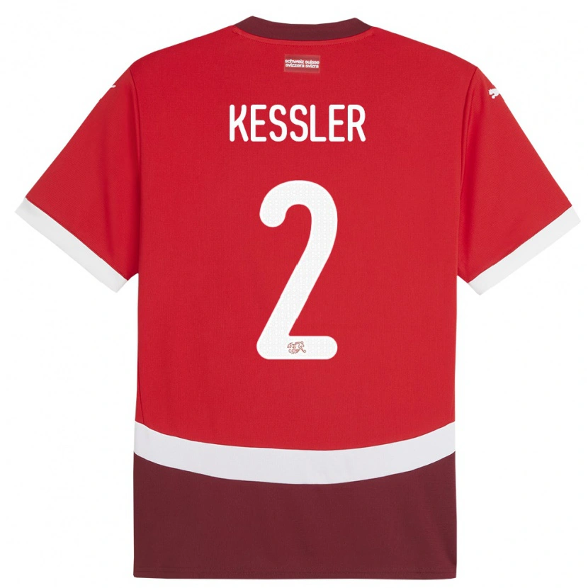 Danxen Dzieci Szwajcaria Ryan Kessler #2 Czerwony Domowa Koszulka 24-26 Koszulki Klubowe