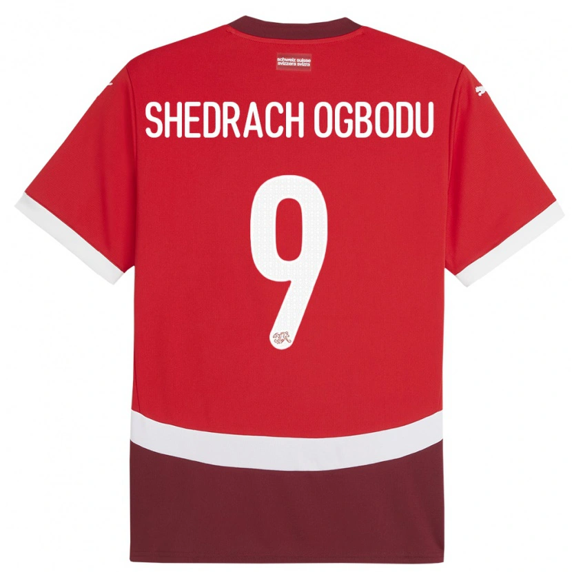 Danxen Dzieci Szwajcaria Nathaniel Shedrach Ogbodu #9 Czerwony Domowa Koszulka 24-26 Koszulki Klubowe