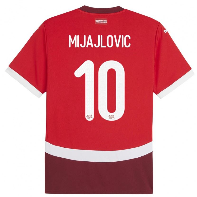 Danxen Dzieci Szwajcaria Mladen Mijajlovic #10 Czerwony Domowa Koszulka 24-26 Koszulki Klubowe