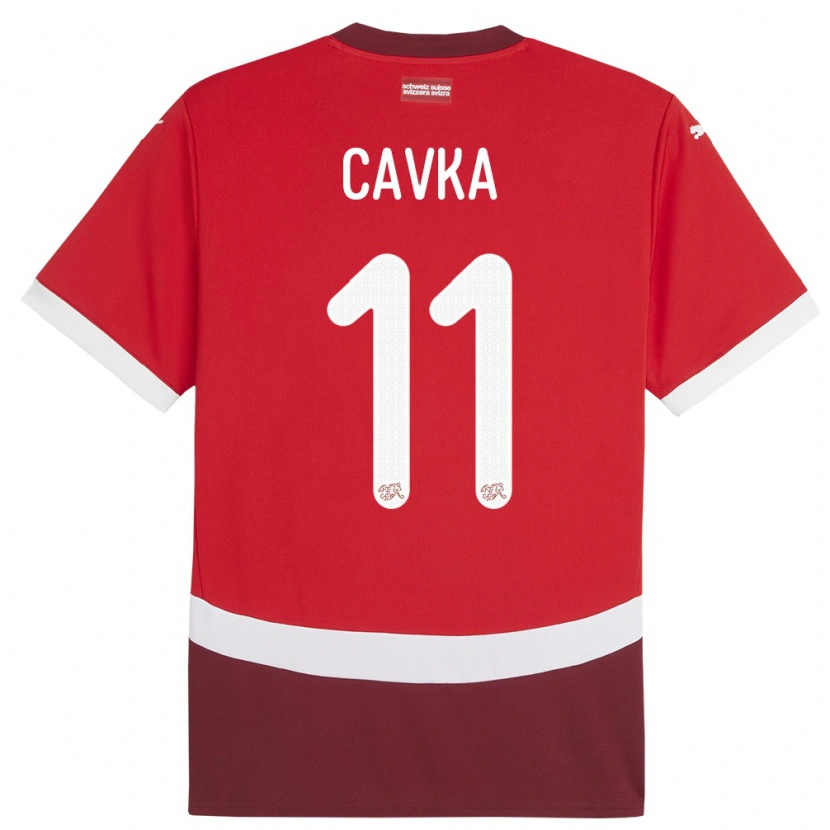 Danxen Dzieci Szwajcaria Niko Cavka #11 Czerwony Domowa Koszulka 24-26 Koszulki Klubowe