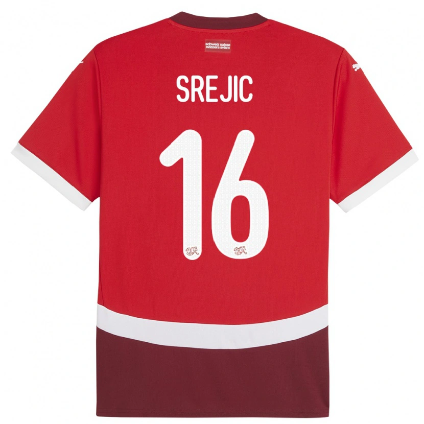 Danxen Dzieci Szwajcaria Boris Srejic #16 Czerwony Domowa Koszulka 24-26 Koszulki Klubowe