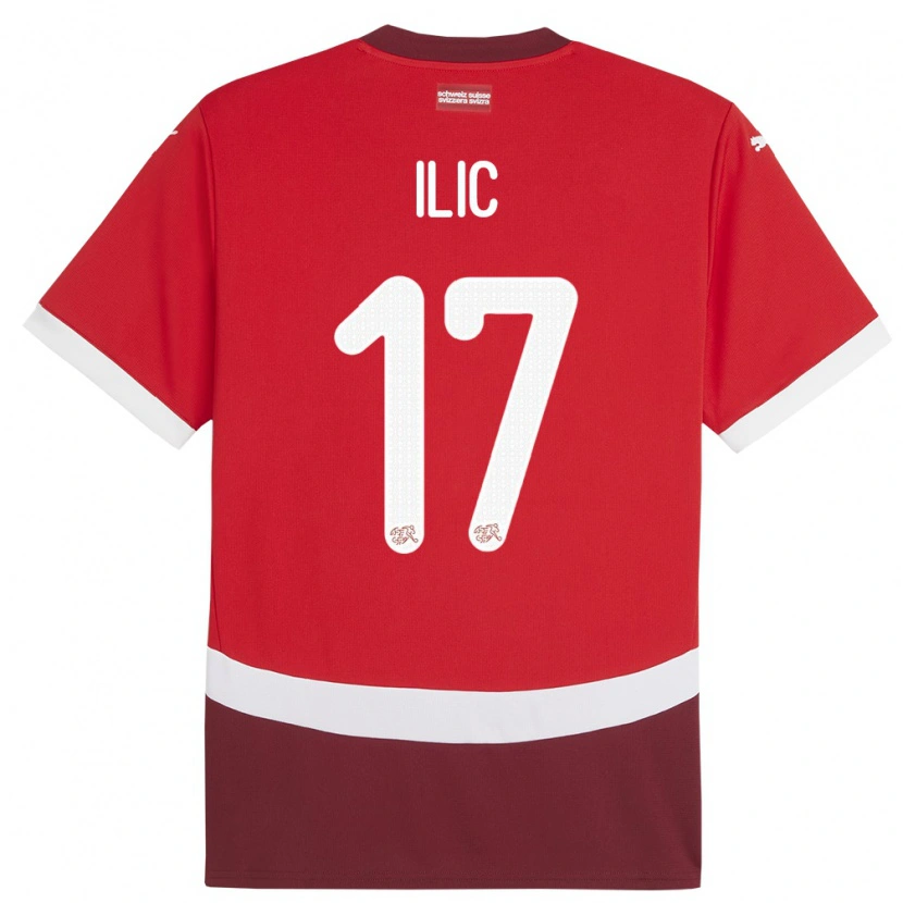 Danxen Dzieci Szwajcaria Adam Ilic #17 Czerwony Domowa Koszulka 24-26 Koszulki Klubowe
