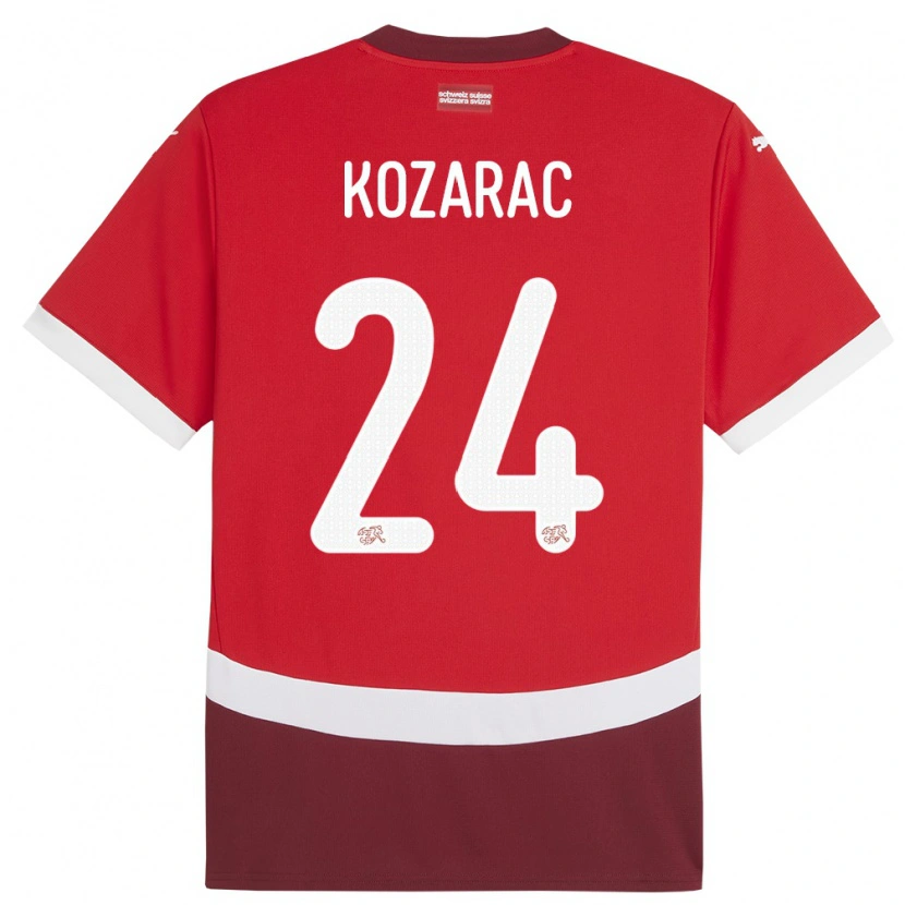 Danxen Dzieci Szwajcaria Haris Kozarac #24 Czerwony Domowa Koszulka 24-26 Koszulki Klubowe
