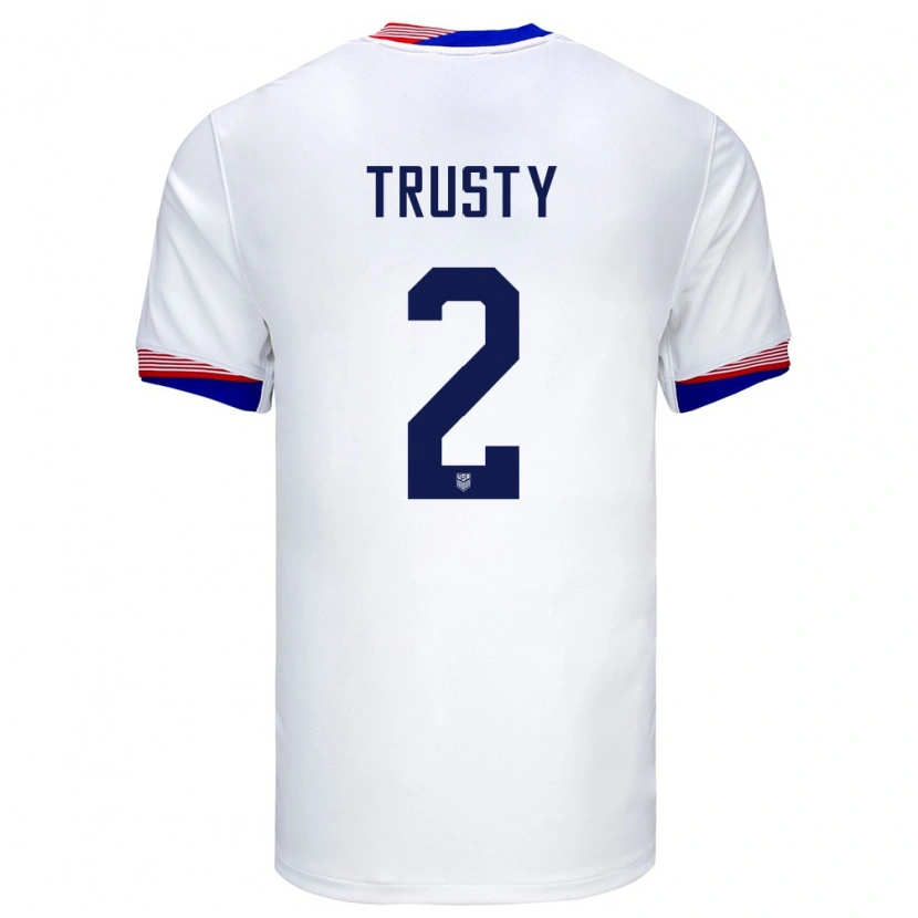 Danxen Dzieci Stany Zjednoczone Auston Trusty #2 Biały Domowa Koszulka 24-26 Koszulki Klubowe