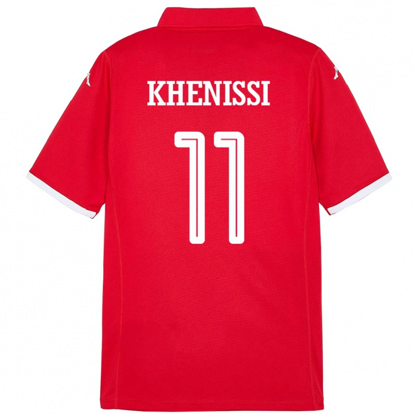 Danxen Dzieci Tunezja Taha Yassine Khenissi #11 Czerwony Domowa Koszulka 24-26 Koszulki Klubowe