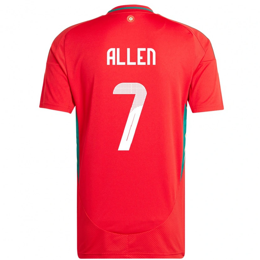 Danxen Dzieci Walia Joe Allen #7 Czerwony Domowa Koszulka 24-26 Koszulki Klubowe