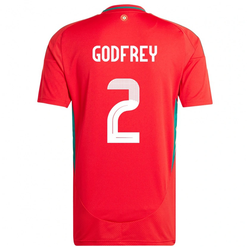 Danxen Dzieci Walia Alex Godfrey #2 Czerwony Domowa Koszulka 24-26 Koszulki Klubowe