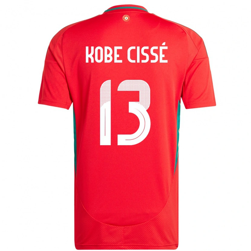 Danxen Dzieci Walia Prince Kobe Cissé #13 Czerwony Domowa Koszulka 24-26 Koszulki Klubowe