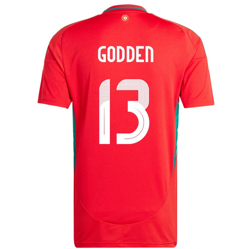 Danxen Dzieci Walia Scott Godden #13 Czerwony Domowa Koszulka 24-26 Koszulki Klubowe