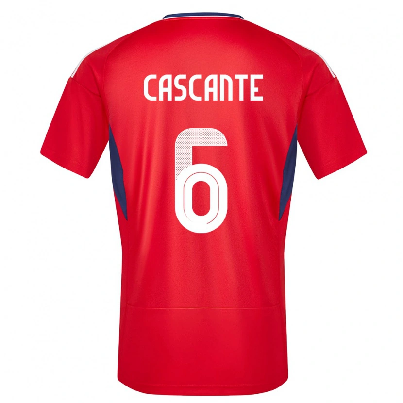Danxen Dzieci Kostaryka Julio Cascante #6 Czerwony Domowa Koszulka 24-26 Koszulki Klubowe