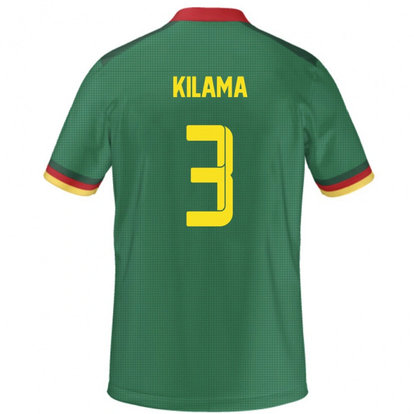 Danxen Dzieci Kamerun Guy-Marcelin Kilama #3 Zielony Domowa Koszulka 24-26 Koszulki Klubowe