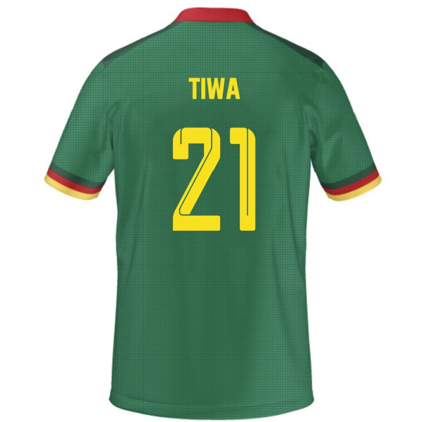 Danxen Dzieci Kamerun Yvan Tiwa #21 Zielony Domowa Koszulka 24-26 Koszulki Klubowe