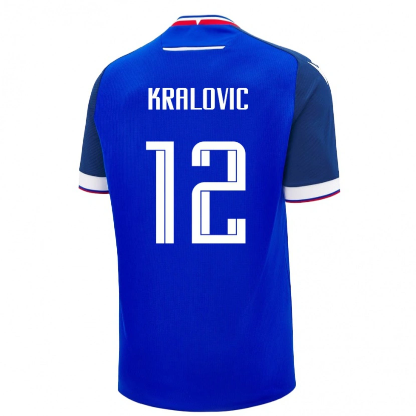 Danxen Dzieci Słowacja Adam Kralovic #12 Niebieski Domowa Koszulka 24-26 Koszulki Klubowe