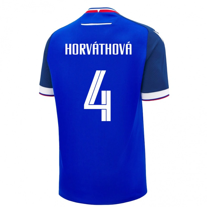 Danxen Dzieci Słowacja Andrea Horváthová #4 Niebieski Domowa Koszulka 24-26 Koszulki Klubowe