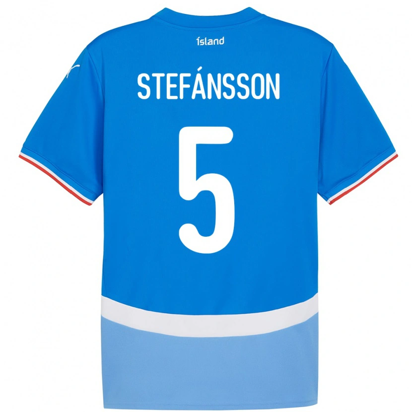 Danxen Dzieci Islandia Sölvi Stefánsson #5 Niebieski Domowa Koszulka 24-26 Koszulki Klubowe