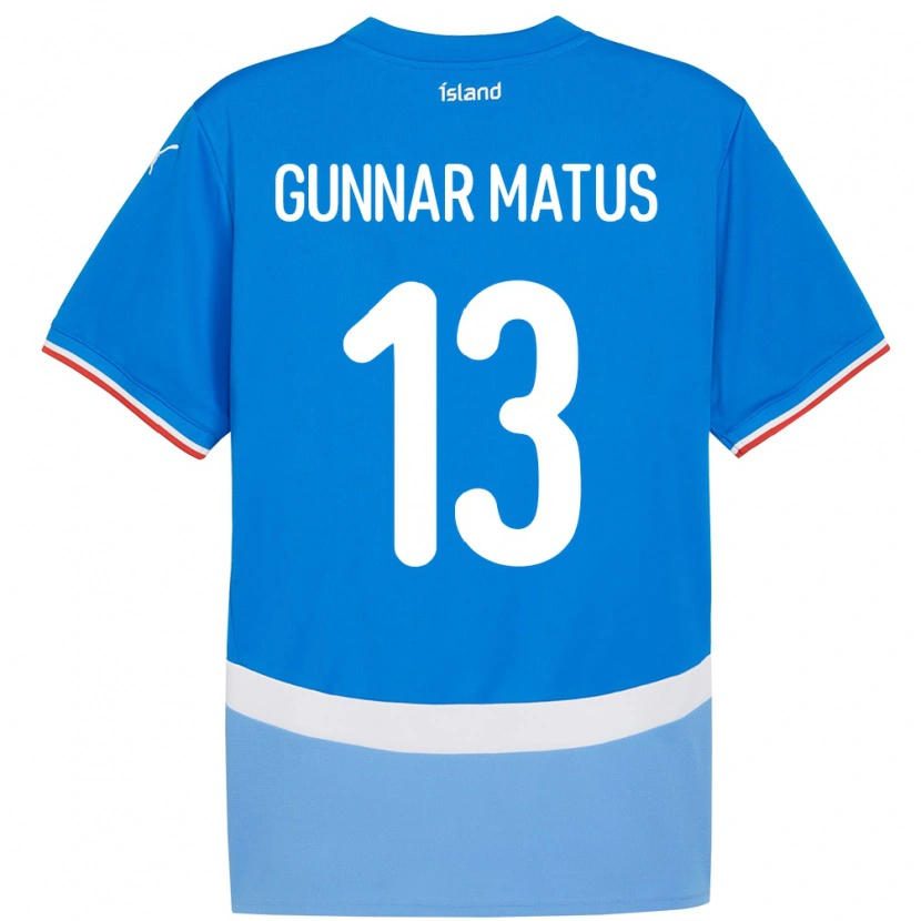 Danxen Dzieci Islandia Aron Gunnar Matus #13 Niebieski Domowa Koszulka 24-26 Koszulki Klubowe