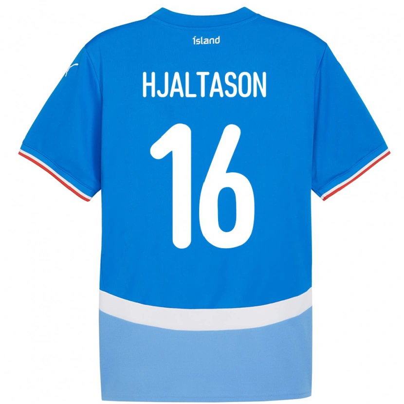 Danxen Dzieci Islandia Kristian Hjaltason #16 Niebieski Domowa Koszulka 24-26 Koszulki Klubowe