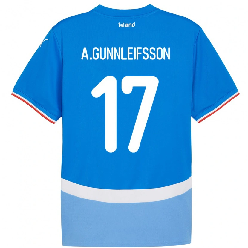 Danxen Dzieci Islandia Arnar Bjarki Gunnleifsson #17 Niebieski Domowa Koszulka 24-26 Koszulki Klubowe