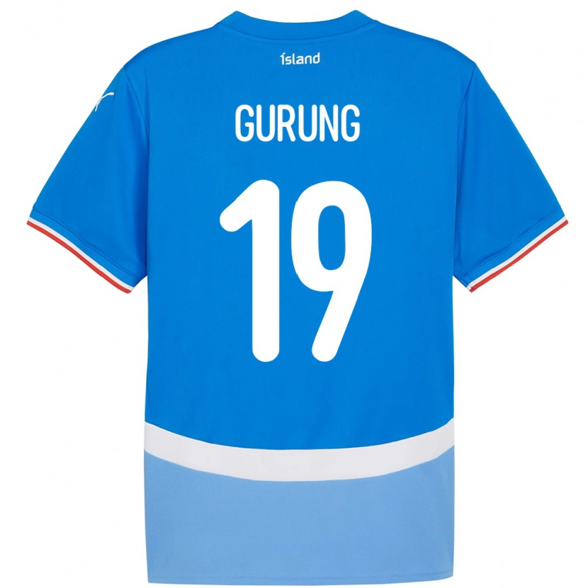 Danxen Dzieci Islandia Karan Gurung #19 Niebieski Domowa Koszulka 24-26 Koszulki Klubowe