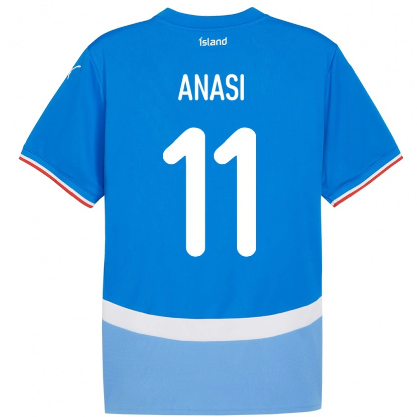 Danxen Dzieci Islandia Natasha Anasi #11 Niebieski Domowa Koszulka 24-26 Koszulki Klubowe