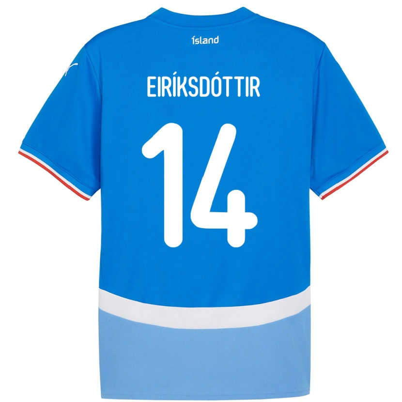 Danxen Dzieci Islandia Hlín Eiríksdóttir #14 Niebieski Domowa Koszulka 24-26 Koszulki Klubowe