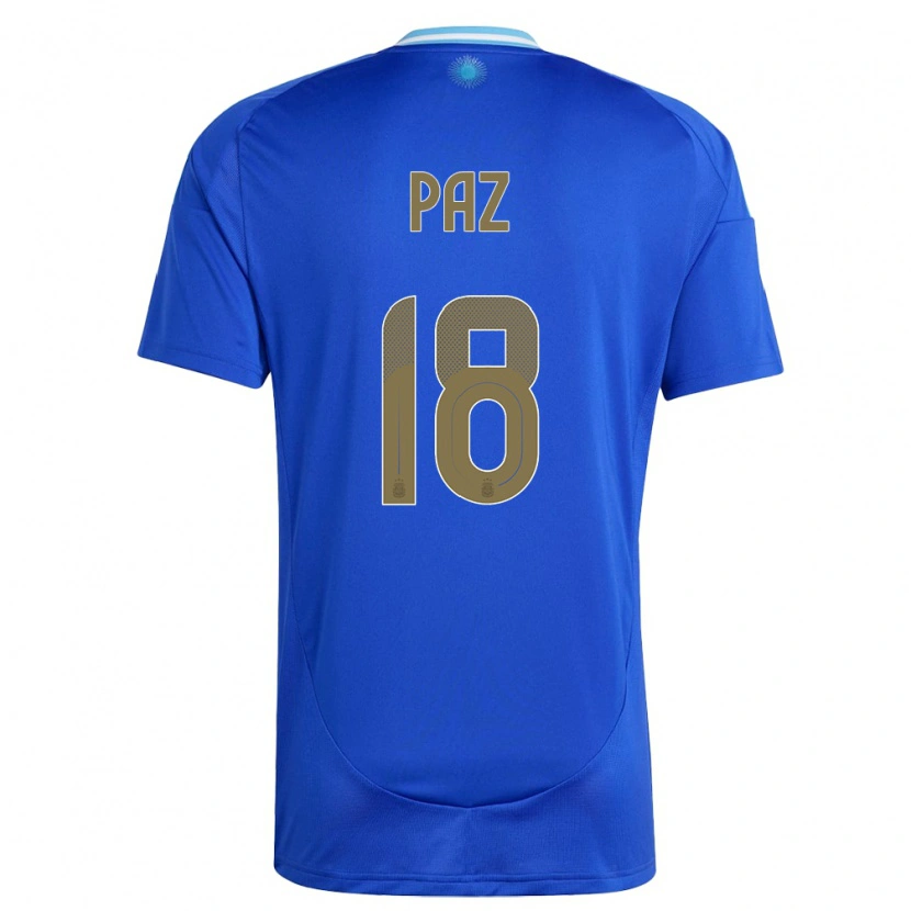 Danxen Dzieci Argentyna Nico Paz #18 Niebieski Wyjazdowa Koszulka 24-26 Koszulki Klubowe
