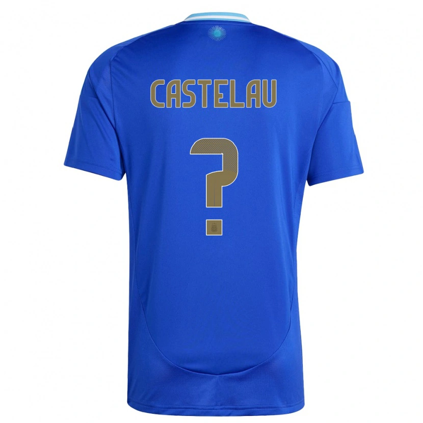 Danxen Dzieci Argentyna Alber Castelau #0 Niebieski Wyjazdowa Koszulka 24-26 Koszulki Klubowe
